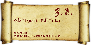 Zólyomi Márta névjegykártya
