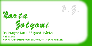 marta zolyomi business card